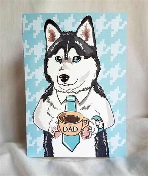 Siberian Husky Dad Greeting Card | Etsy