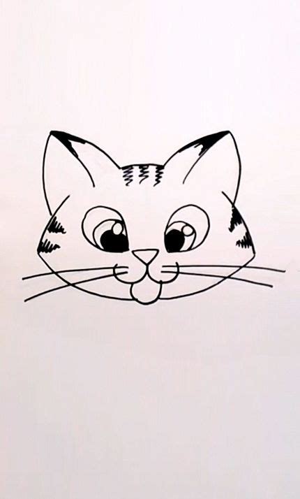 Drawing a Cartoon Tabby Cat Face | Cat face drawing, Kitten drawing ...