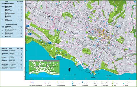 Lausanne hotels and sightseeings map