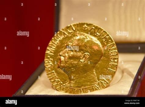 Nobel Peace Prize 2002 given to President Jimmy Carter on display at ...