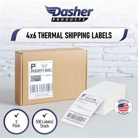 Thermal Shipping Labels 4x6, 500 Fan-Fold Perforated Labels Two Pack ...