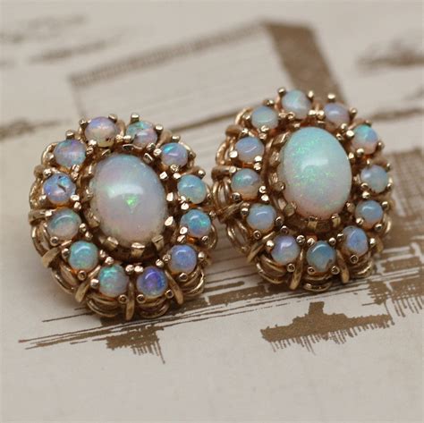 Circa 1930s - 1950s 14K Opal Earrings – Pippin Vintage Jewelry