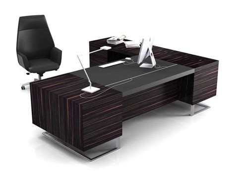 Elegant Black Executive Desks L Shaped Executive Office Desk | Minimalist Desk Design … | Office ...