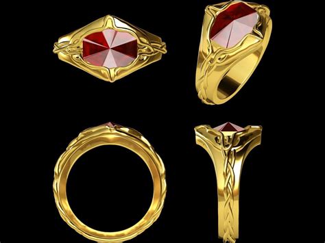 The Lord of the Rings Narya ring of fire gold 3D model 3D printable | CGTrader