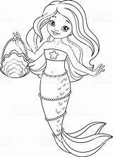 Cute Mermaid Coloring Page  Youngandtaecom coloring Pages sketch template