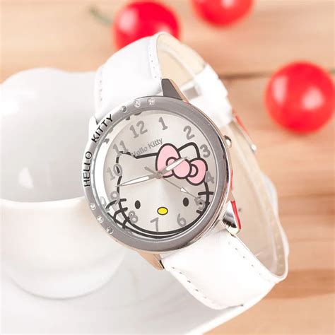 Fahion Hello Kitty Watches Girls Children Cartoon Cute Quartz Watch ...