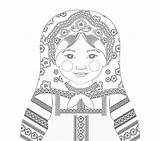 Russian Nesting Doll Coloring Pages Printable Sketch Page sketch template