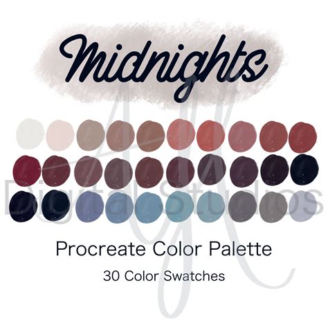 Midnights Procreate Color Palette, Taylor Swift Inspired - Etsy | Paletas de colores, Colores ...