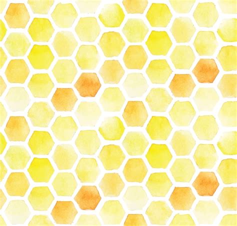 Premium Vector | Watercolor drawing honeycomb seamless pattern cute abstract background with ...