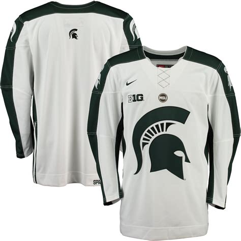 Nike Michigan State Spartans White/Green NCAA Replica Hockey Jersey