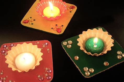 DIY Tea Light Holders For Diwali (With images) | Tea diy, Tealight candle holders, Tea light holder