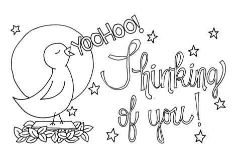 Thinking Of You Coloring Cards Coloring Pages