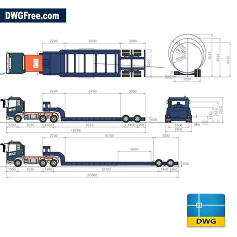 Lowboy trailers DWG