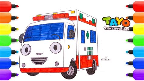 Tayo Coloring Pages Ambulance