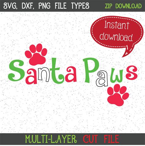 Santa Paws SVG Christmas SVG Merry Christmas Svgs Christmas | Etsy