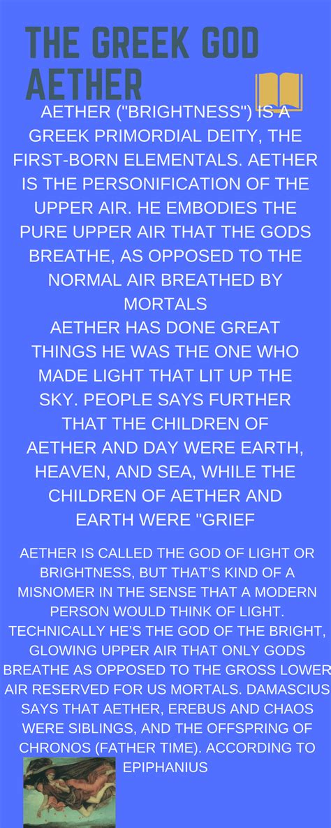 the greek god Aether Aether ("brightness") is a Greek primordial de... | Greek gods, Greek, How ...