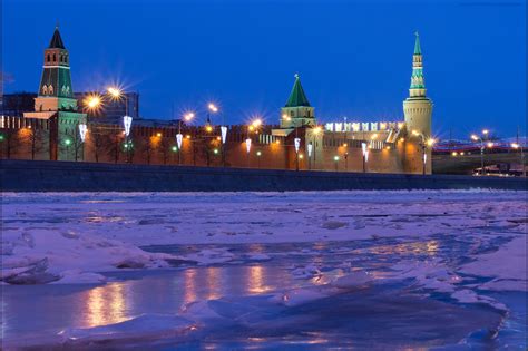 moscow, Russia, River, Winter, Snow, Night, Cities, Frozen Wallpapers HD / Desktop and Mobile ...