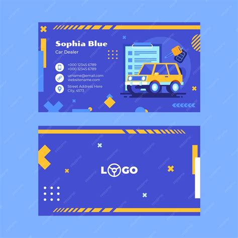 Premium Vector | Flat design car dealership horizontal business card