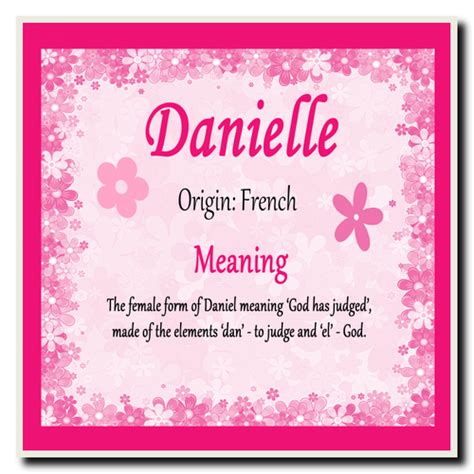 Danielle Personalised Name Meaning Coaster - The Card Zoo