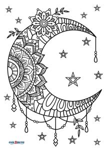 Free Printable Moon Mandala Coloring Pages For Kids