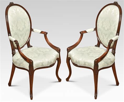 Pair of Hepplewhite Mahogany Armchairs For Sale at 1stDibs