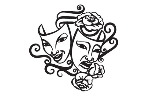 Comedy Tragedy Masks SVG Cut file by Creative Fabrica Crafts · Creative ...