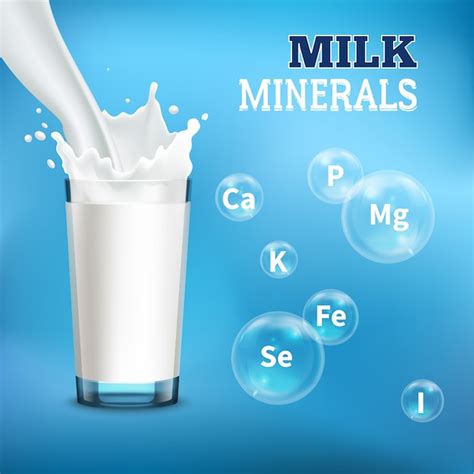 Free Vector | Milk minerals and vitamins illustration