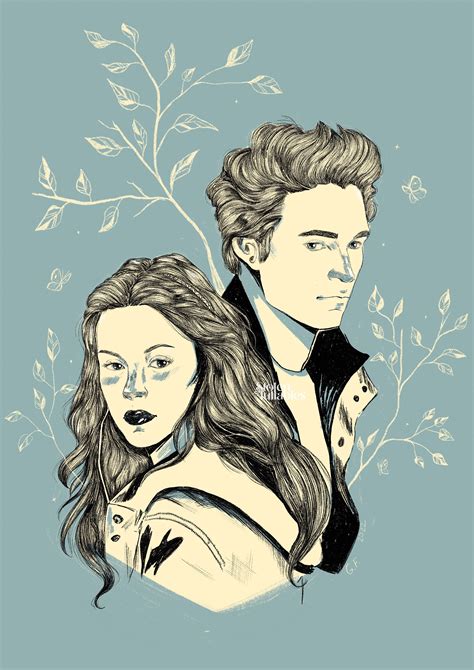 Twilight Fan Art Print Bella and Edward Portrait the Twilight - Etsy