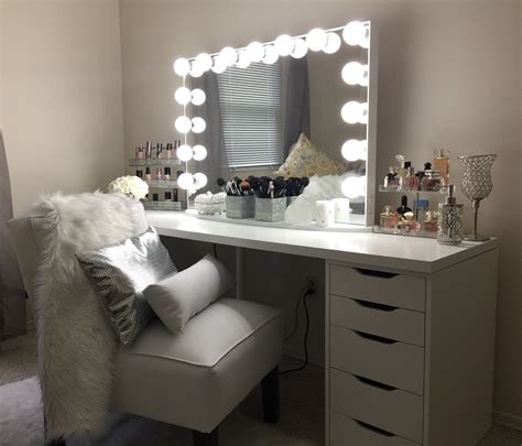 Vanity Ideas - Ikea Linnmon Tabletop with 2 Ikea Alex 5-Drawer Units. Hollywood Glow Pro Mirror ...