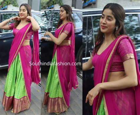 Janhvi Kapoor in a traditional half saree – South India Fashion