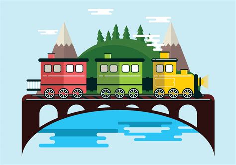 Steam Train In Landscape 152775 Vector Art at Vecteezy