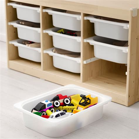 TROFAST Storage combination with boxes - light white stained pine, white - IKEA