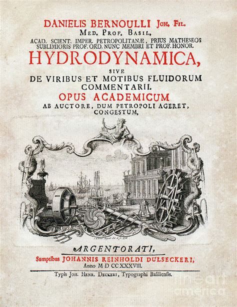 Title Page Of Bernoulli's 'hydrodynamica' (1738) Photograph by Eth ...