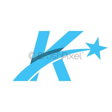 Star Logo On Letter K Moving Star Symbol Vector Template - stock vector ...