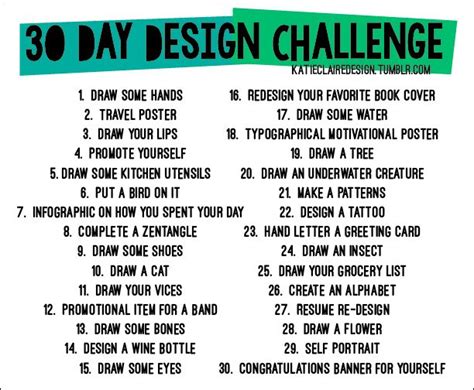 30 Day Drawing and Design Challenge! | Graphic design lessons, Learning ...