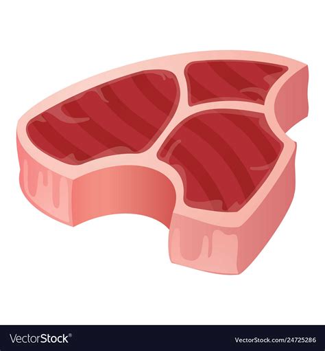 Raw meat steak icon cartoon style Royalty Free Vector Image