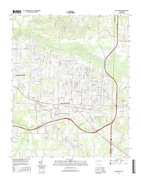 MyTopo Collierville, Tennessee USGS Quad Topo Map