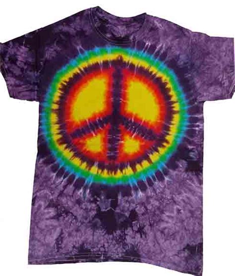 Peace Sign Tie Dye Short Sleeve Shirt: Woodstock Trading Company