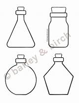 Printable Potion Bottle Template Set With Label Templates  Barley sketch template