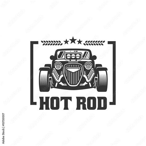 Hot Rod car logo, HotRod vector emblem, Vector Hot Rod car logo design ...