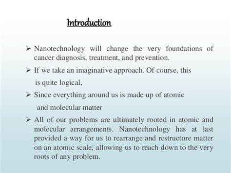 Nanomedicine in the treatment of cancer