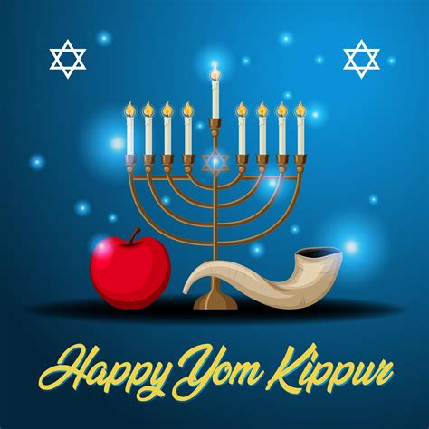 Yom Kippur text with shofar greeting card 1447213 Vector Art at Vecteezy