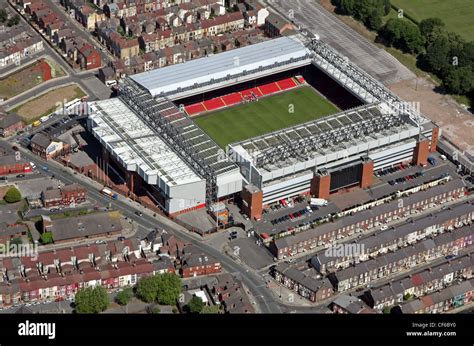 Aerial view of Liverpool FC Anfield football Stadium Stock Photo ...