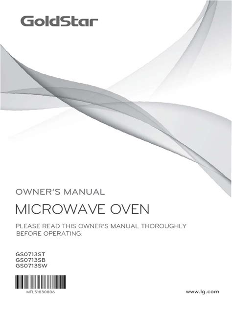 Goldstar Microwave Oven Manual | PDF | Roasting | Popcorn