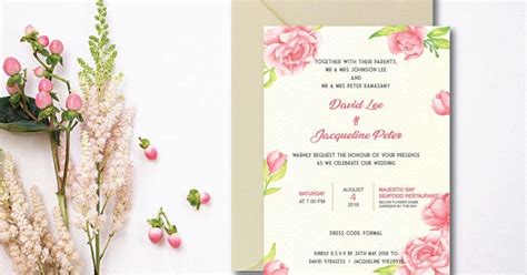 Rose Floral Wedding Card