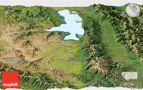 Satellite Panoramic Map of Lake County