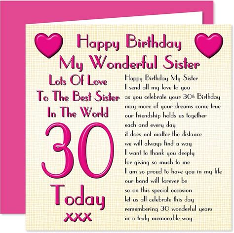 Amazon.co.uk: sister 30th birthday card