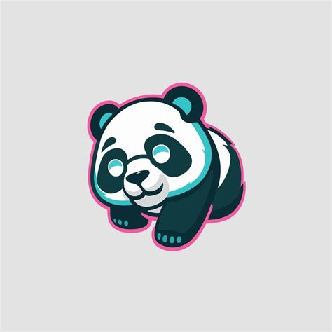 panda vector logo design template. cute panda mascot logo design ...