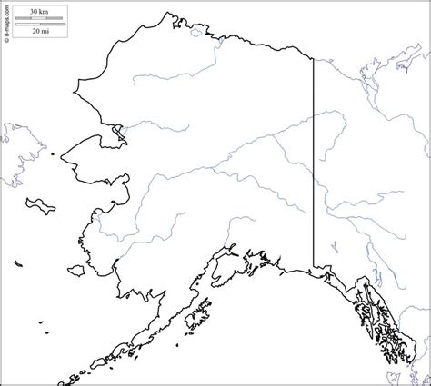 Alaska: free map, free blank map, free outline map, free base map ...