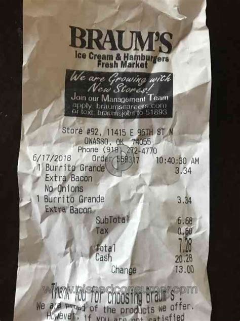 Braums - Breakfast Burritos Jun 18, 2020 @ Pissed Consumer